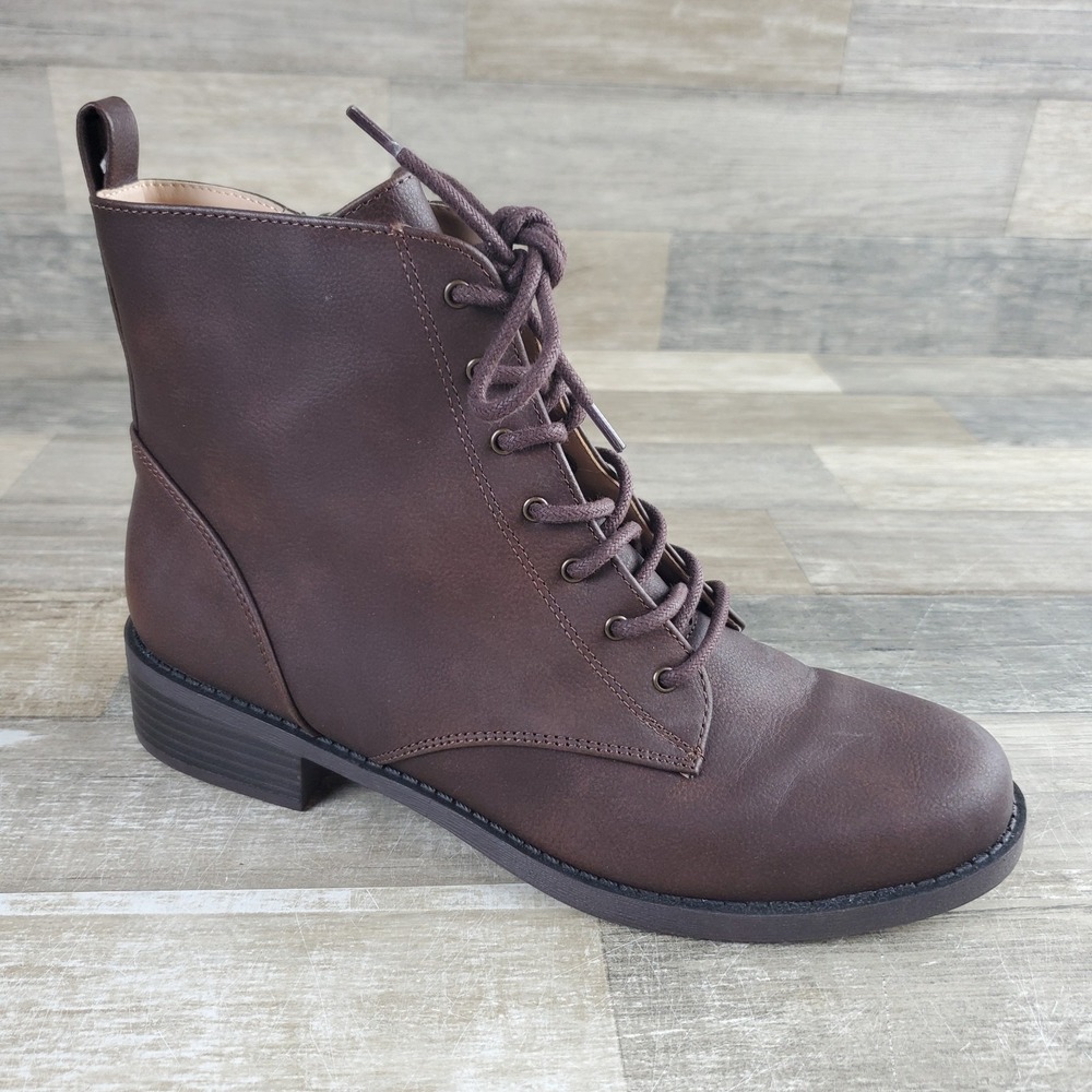 Journee Kodah Womens Booties Sz 8.5 M Vintage Chocolate Side Zip Ankle Boots